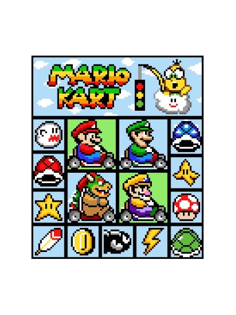 EXTANSiON Pack 2 - MARiO KART- XXL Decke - Super Mario inspirierte XL-Decke, Häkelmuster, Grafik für c2c, Häkeldecke Super Mario, Gamerdecke