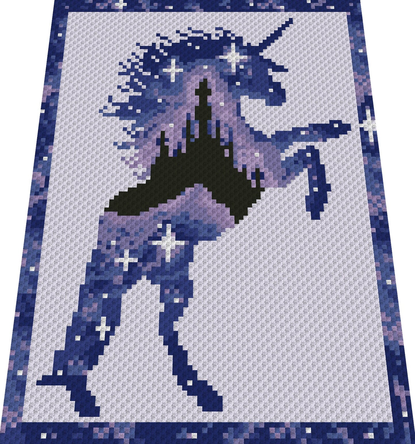 FAIRYTAIL -Graphic for Sc, Hdc, Dc crochet blanket, with written & color block instructions for unicorn blanket, fairytale blanket, unicorn blanket