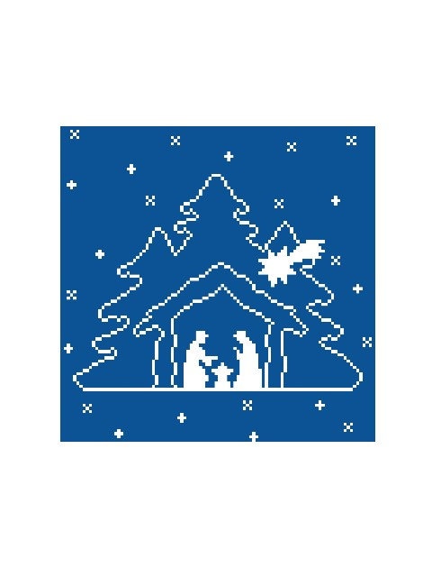 KRIPPE, Fm Häkelmuster, Grafik für Fm, Häkeldecke feste Maschen, tunesisch, Stäbchen, mit geschriebener & Farb-Block Anleitung