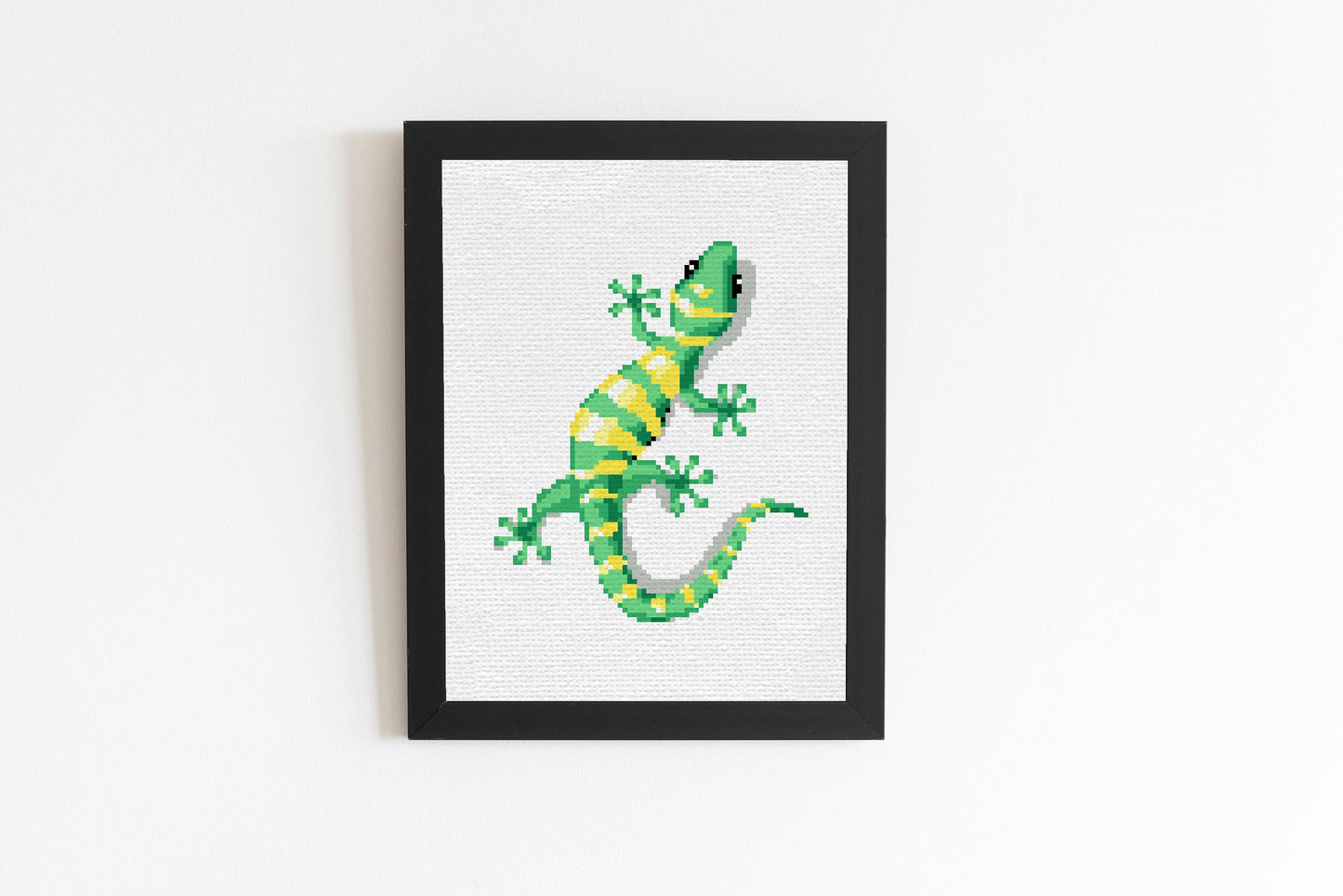 Gecko - modernes KREUZSTICH MUSTER - Tierbild