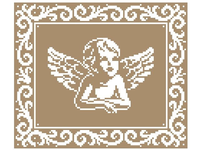 ANGEL -Graphic for Fm Crochet Blanket, Crochet Pattern with Written & Color Block Instructions for Angel Blanket
