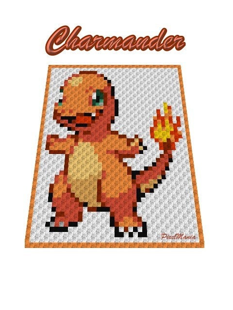 GLUMANDA - POKÉMON inspirierte C2C - Häkelmuster
