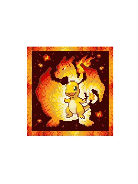 GLUMANDA in GLURAK SILHOUETTE - Pokémon inspirierte c2c - Häkelmuster