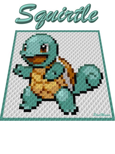 BUNDLE - Schiggy, Schillok, Turtok - POKÉMON inspirierte C2C - Häkelmuster