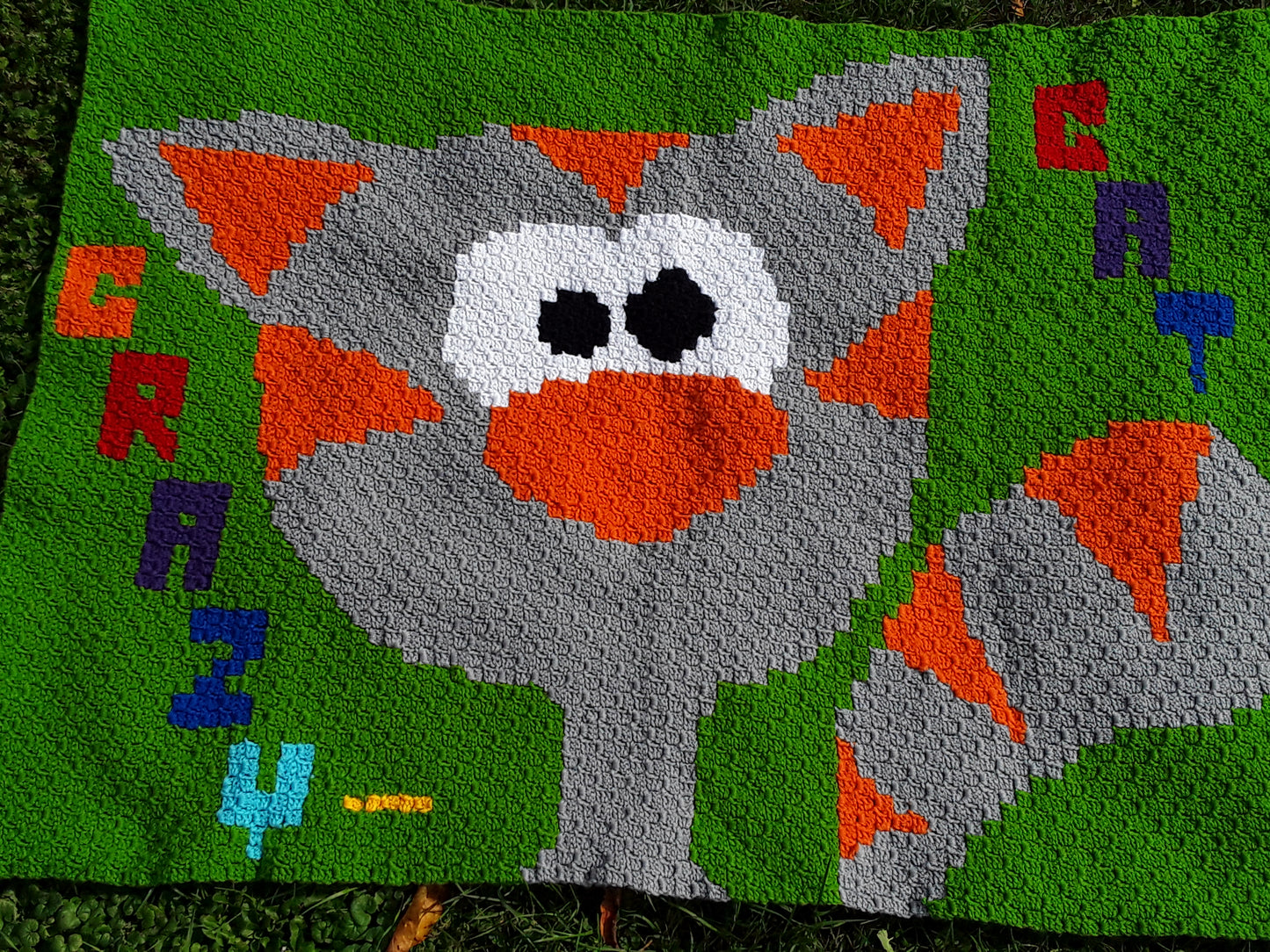 CrazY CaT, Häkelmuster, Grafik für C2C, Häkeldecke Ecke zu Ecke, mit Anleitung - Zeile für Zeile & Farbblöcke