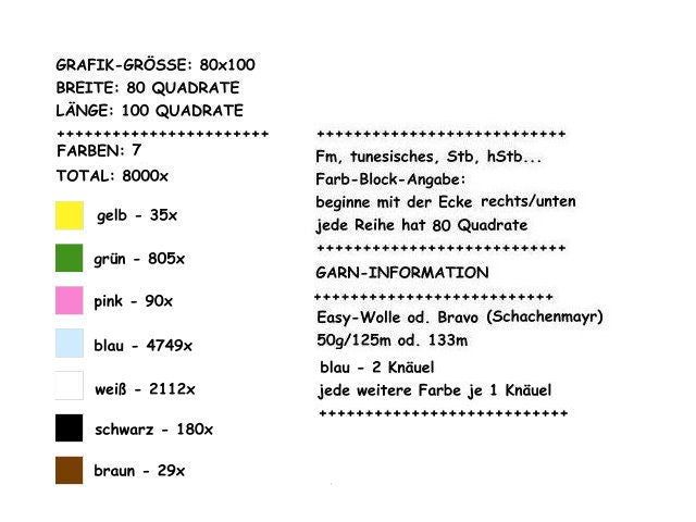BAUM Let it snow, Fm Häkelmuster, Grafik für Fm, Häkeldecke feste Maschen, tunesisch, Stäbchen, mit geschriebener & Farb-Block Anleitung