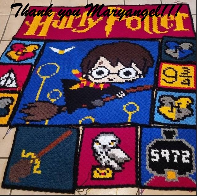 HARRY POTTER color inspirierte Decke, Häkelmuster, Grafik für C2C