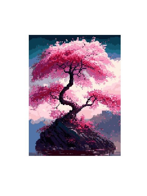 JAPANISCHER KIRSCHBAUM, Grafik für C2C Häkeldecke
