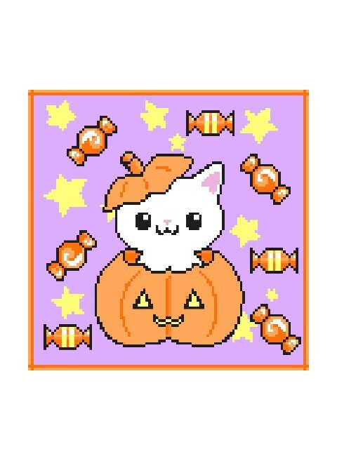 HalloWeen Cat - Häkelmuster, Grafik für C2C, Häkeldecke Ecke zu Ecke, mit geschriebener & Farb-Block Anleitung