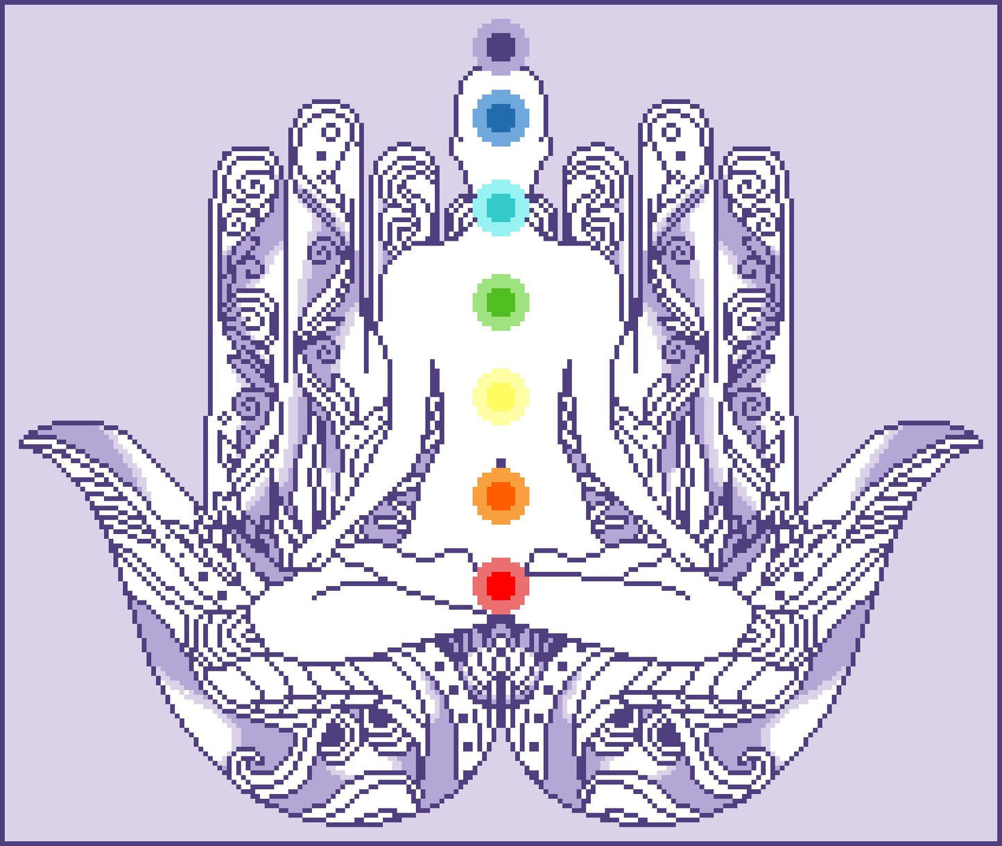 CHAKRAS - HAMSA, Grafik für C2C & mini C2C Häkeldecke
