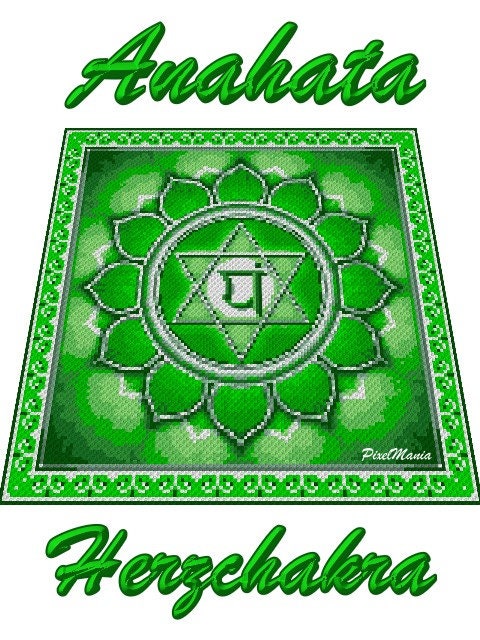 ANAHATA - Herz Chakra -Grafik für C2C Häkeldecke Ecke zu Ecke, Häkelmuster mit geschriebener & Farb-Block Anleitung
