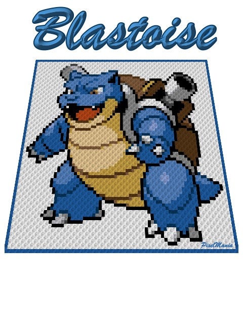 BUNDLE - Schiggy, Schillok, Turtok - POKÉMON inspirierte C2C - Häkelmuster