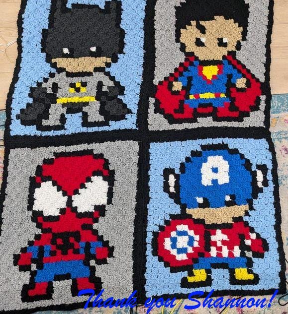 AVENGERS - c2c crochet pattern