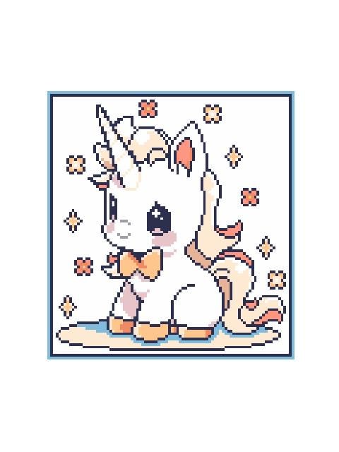 EINHORN, Grafik für C2C Häkeldecke, LITTLE UNICORN