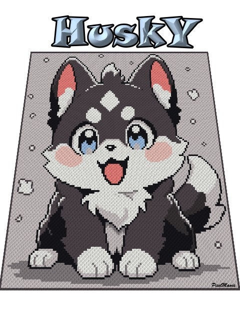 HUSKY, graphic for C2C crochet blanket