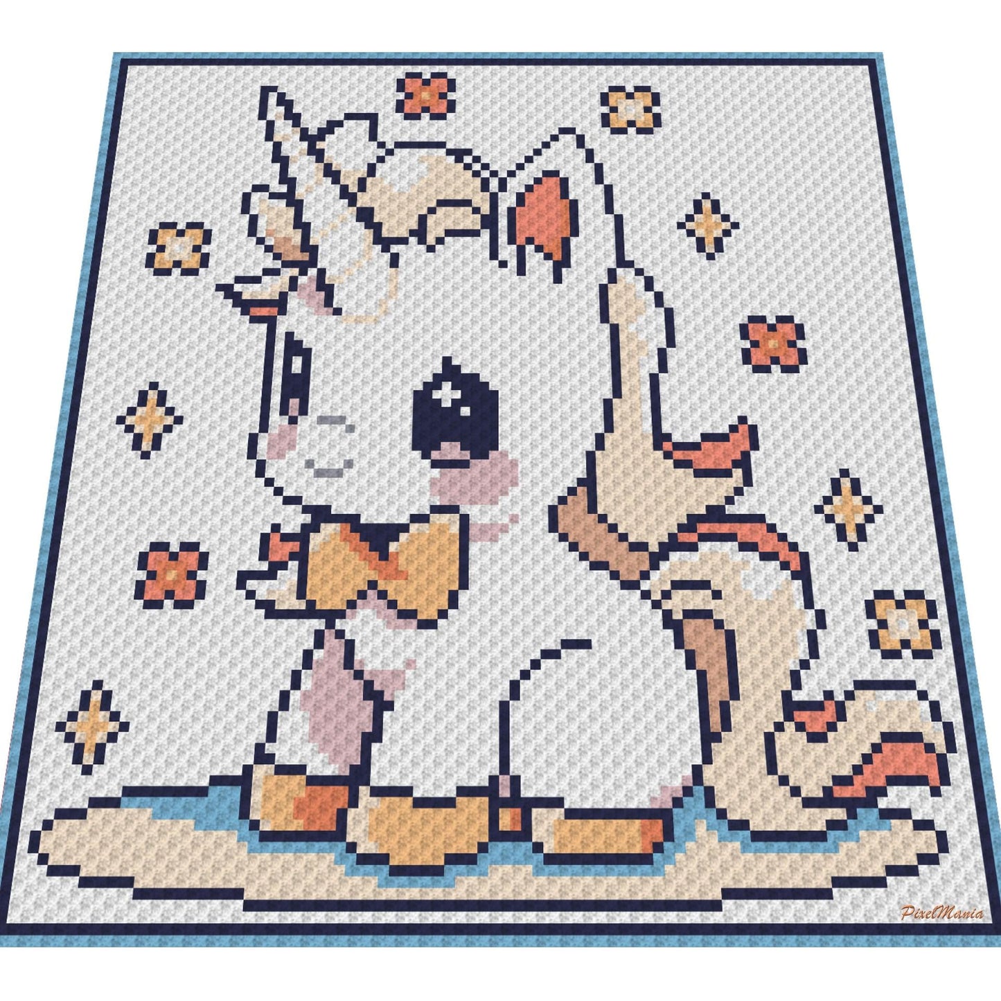 EINHORN, Grafik für C2C Häkeldecke, LITTLE UNICORN