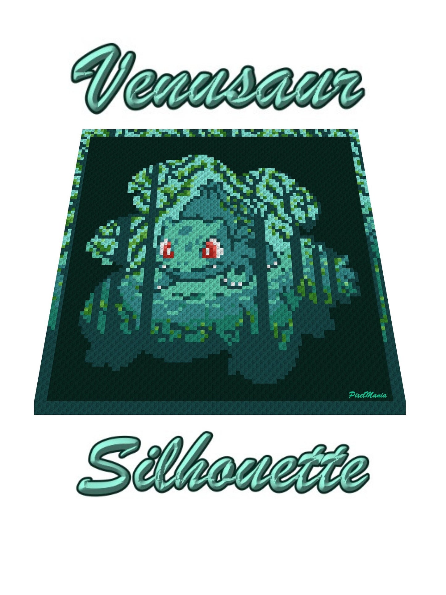 BISASAM in BISAFLOR SILHOUETTE - Pokémon inspirierte c2c - Häkelmuster