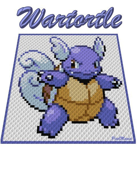 BUNDLE - Schiggy, Schillok, Turtok - POKÉMON inspirierte C2C - Häkelmuster