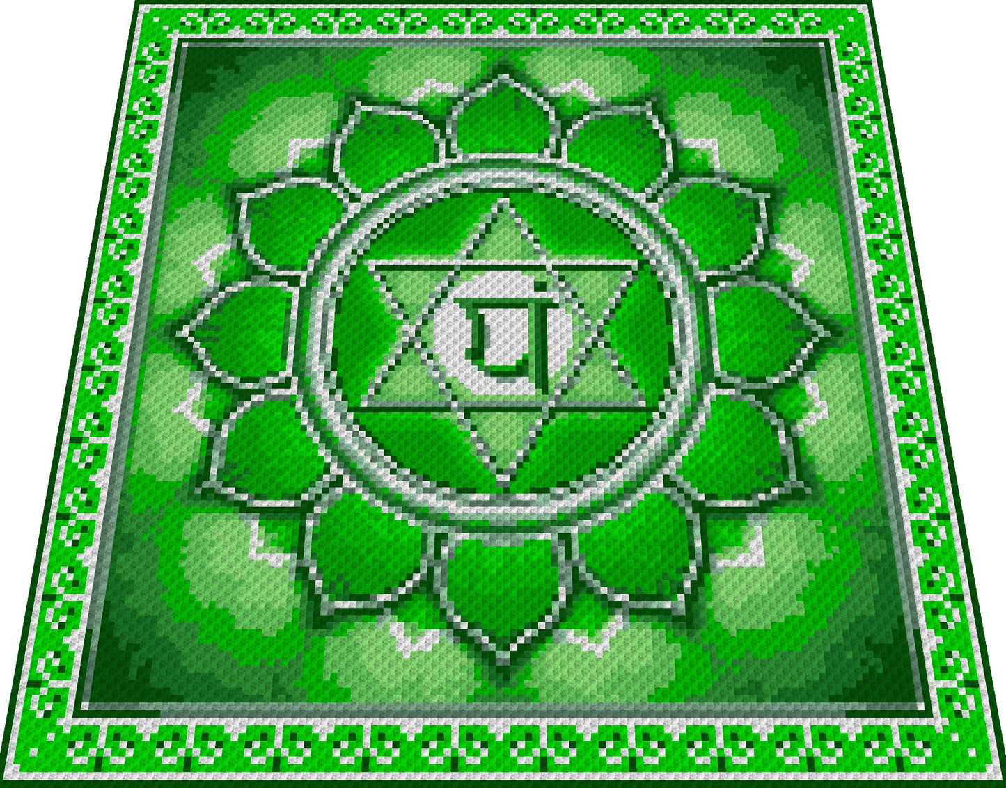 ANAHATA - Heart Chakra Graphic for C2C Crochet Blanket Corner to Corner, Crochet Pattern with Written & Color Block Instructions