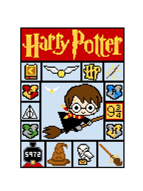 HARRY POTTER inspirierte Decke, Häkelmuster, Grafik für C2C