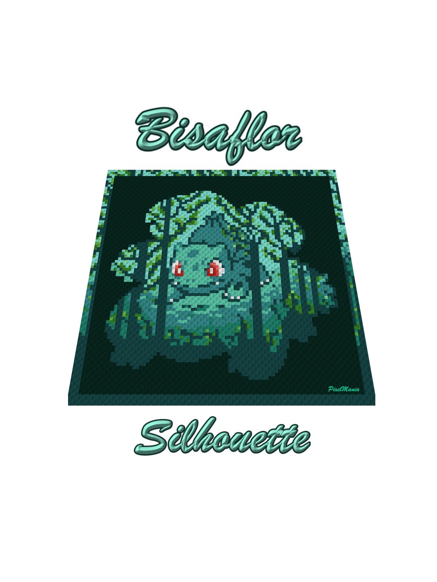 BISASAM in BISAFLOR SILHOUETTE - Pokémon inspirierte c2c - Häkelmuster