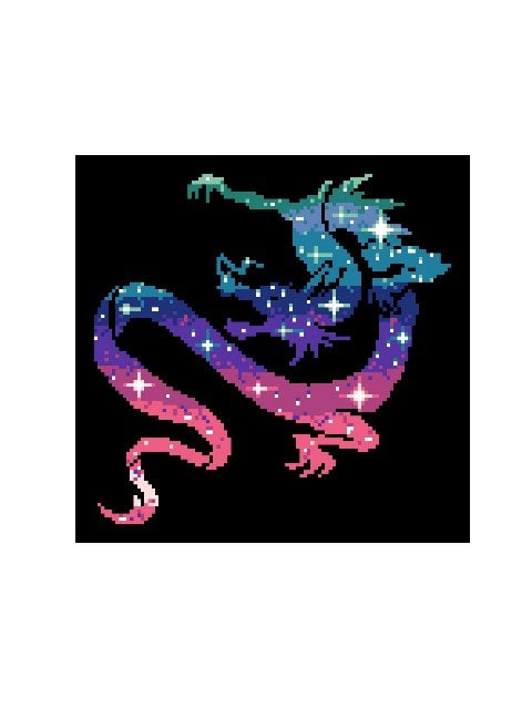 JAPANISCHER DRACHE, Grafik für C2C, Häkeldecke Ecke zu Ecke, mit geschriebener & Farb-Block Anleitung