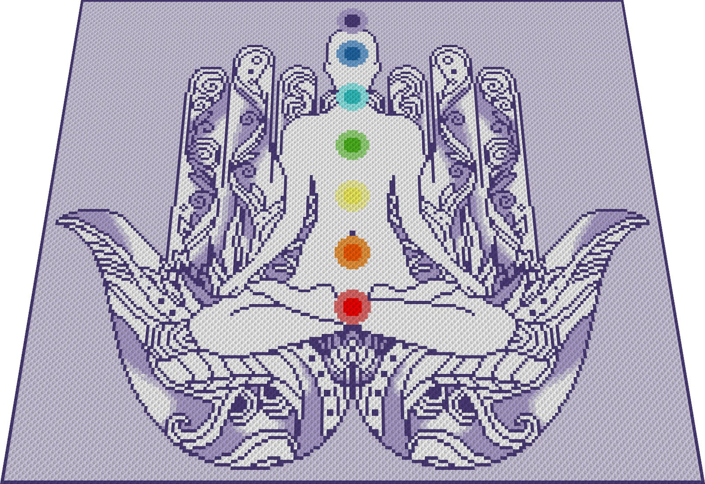 CHAKRAS - HAMSA, Grafik für C2C & mini C2C Häkeldecke