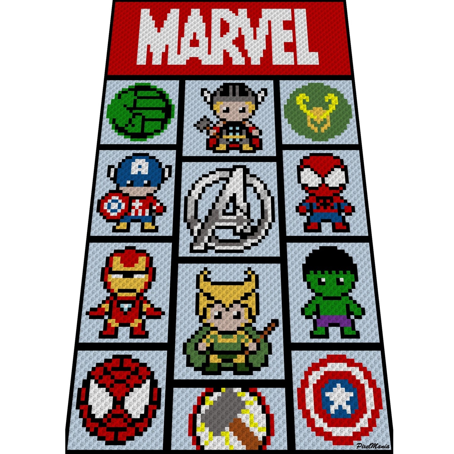 AVENGERS - c2c crochet pattern