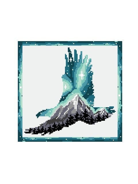 ADLER SILHOUETTE, Grafik für Fm Häkeldecke, Stb, hStb mit geschriebener & Farb-Block Anleitung