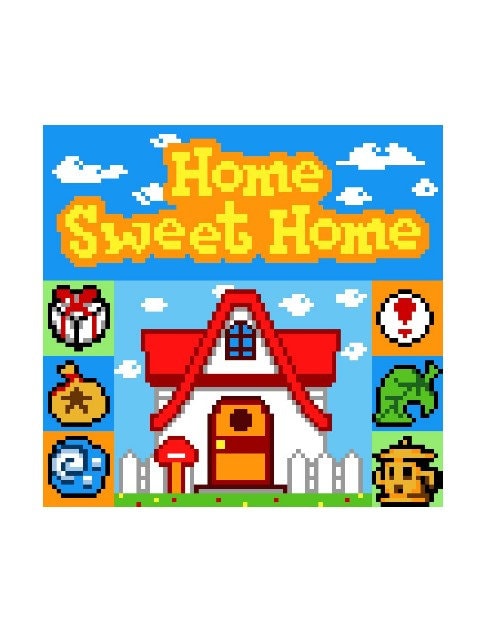 ANIMAL CROSSING - Home Sweet Home inspired blanket, crochet pattern, graphic for C2C, crochet blanket corner to corner, with written instructions
