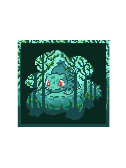 BISASAM in BISAFLOR SILHOUETTE - Pokémon inspirierte c2c - Häkelmuster