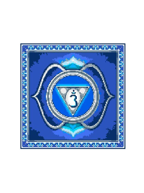 AJNA CHAKRA - third eye -graphic for C2C crochet blanket corner to corner, crochet pattern with written & color block instructions for angel blanket