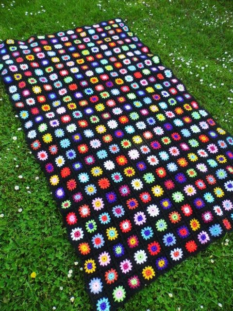 e-Book *Blanket - Blanket FloWer PoWer* Crochet pattern, pdf file, crochet blanket, Granny Square,