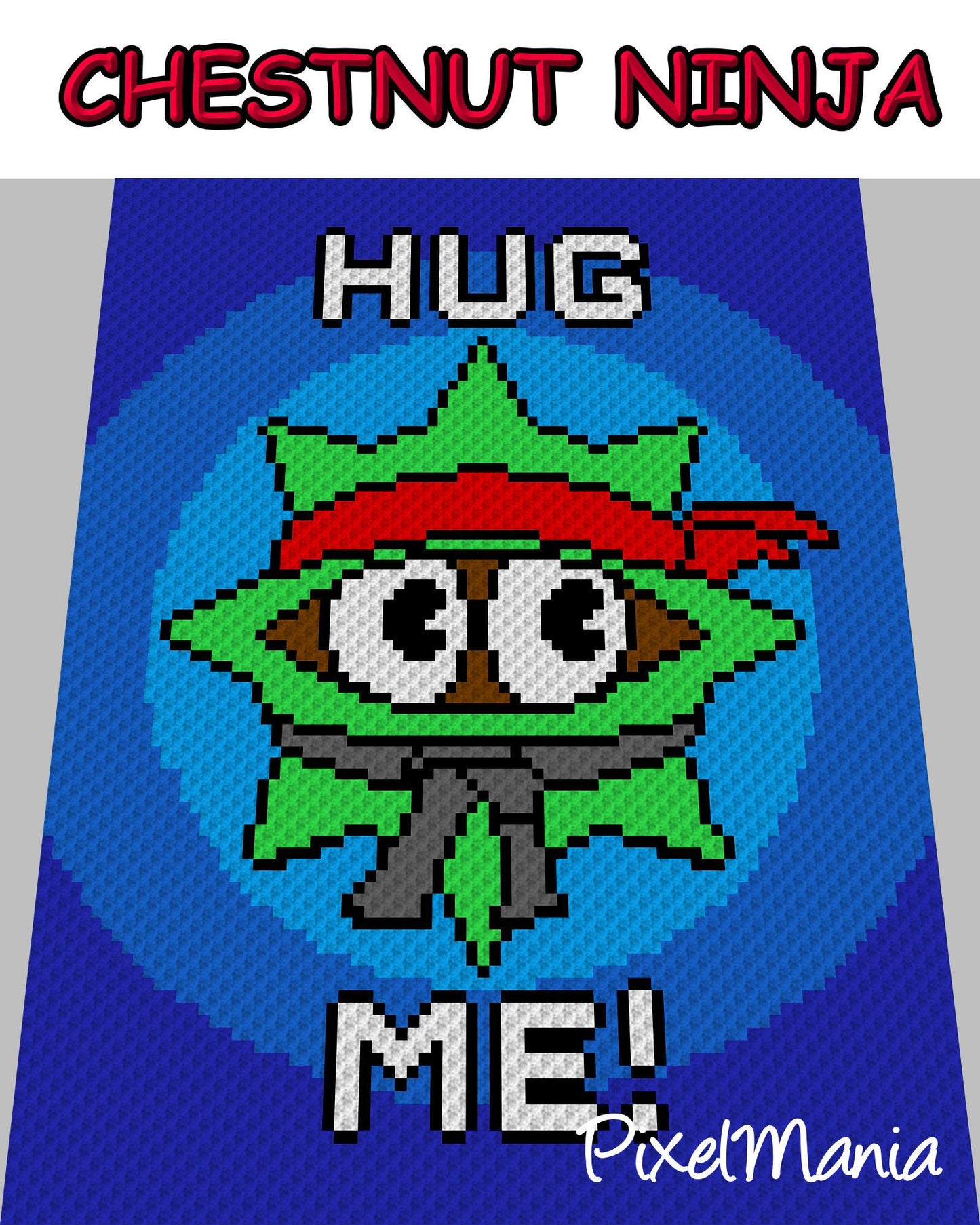 ChestNUT NINJA, Häkelmuster, Grafik für C2C, Häkeldecke Ecke zu Ecke, mit Anleitung
