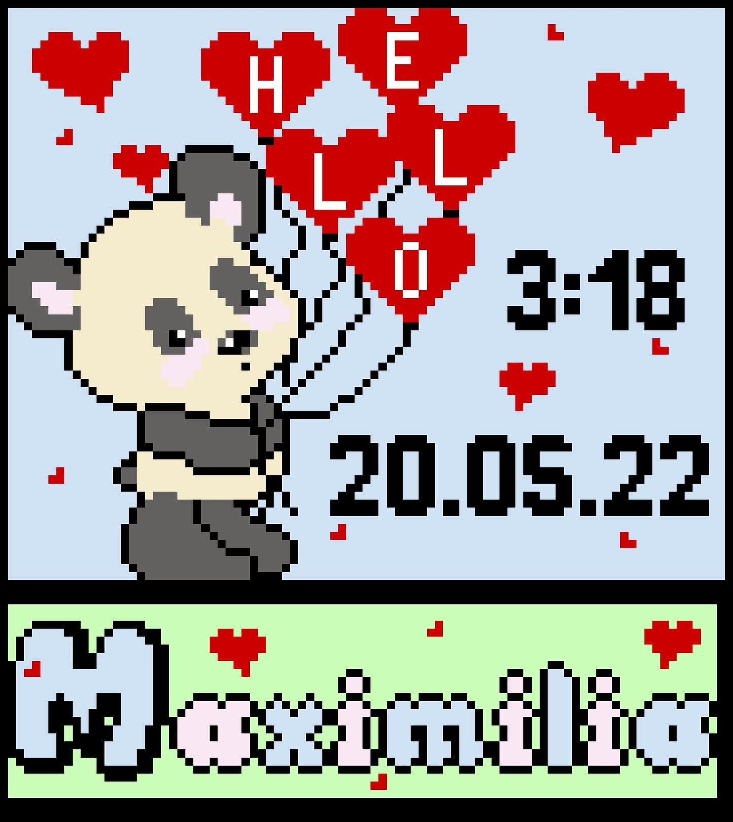 HELLO BABY - PANDA, Graphic for C2C Baby Blanket, Newborn Crochet Blanket Corner to Corner, with Written & Color Block Instructions