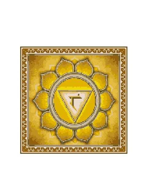 MANIPURA - Solarplexuschakra -Grafik für C2C Häkeldecke Ecke zu Ecke, Häkelmuster mit geschriebener & Farb-Block Anleitung