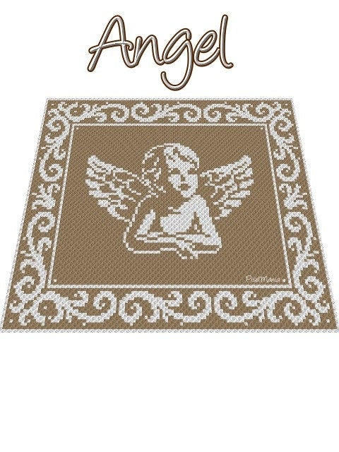ANGEL -Graphic for Fm Crochet Blanket, Crochet Pattern with Written & Color Block Instructions for Angel Blanket