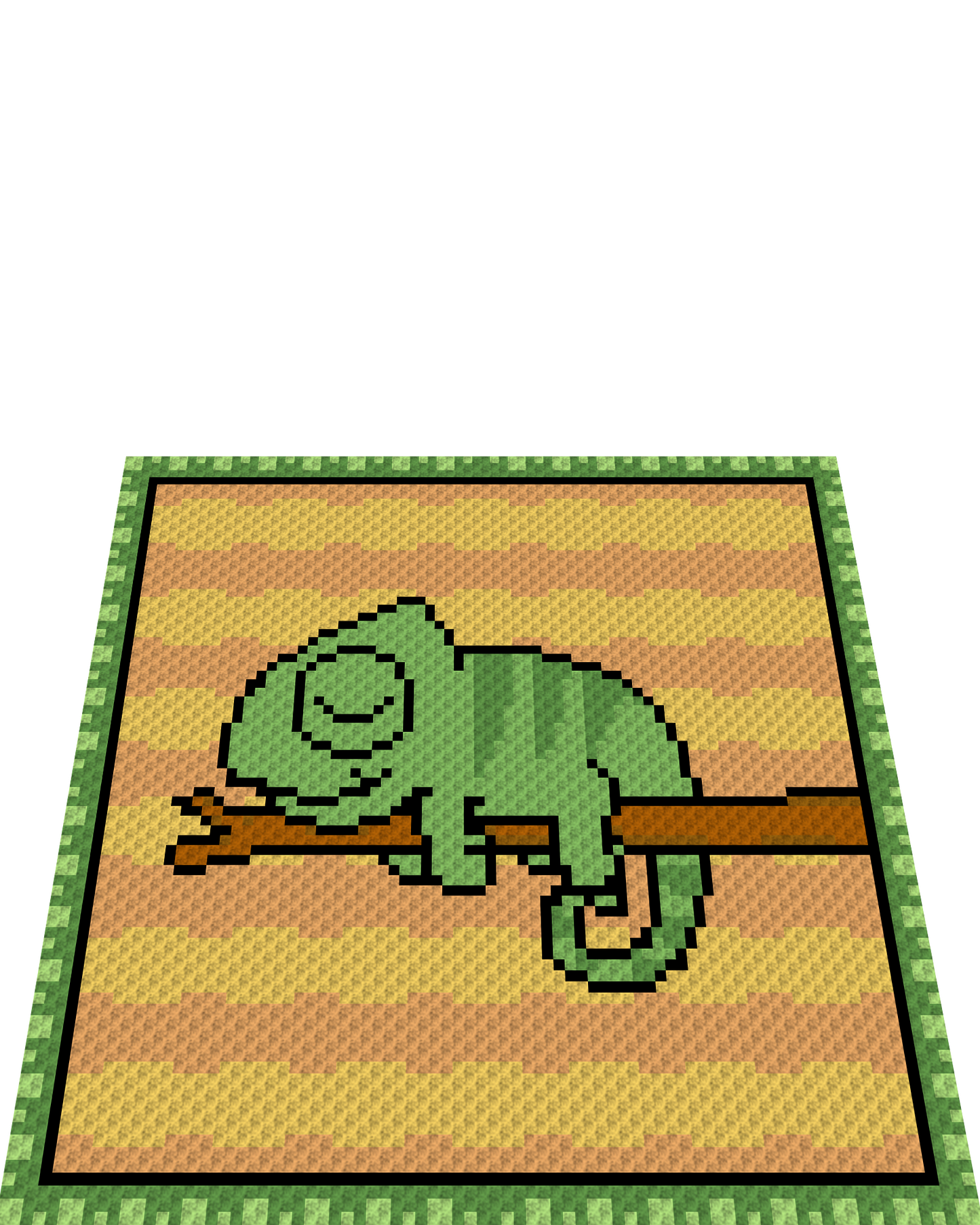 Chamäleon - Häkelmuster, Grafik für C2C, Häkeldecke Ecke zu Ecke, mit geschriebener & Farb-Block Anleitung