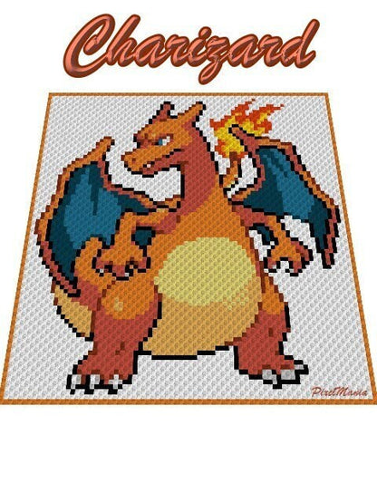 GLURAK - POKÉMON inspirierte C2C - Häkelmuster