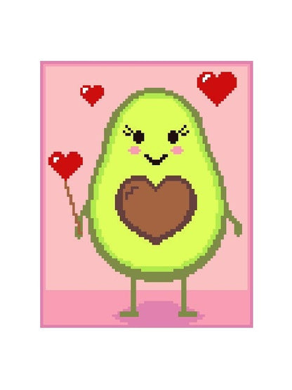 AVOCADO GIRL, Häkelmuster, Grafik für C2C, Häkeldecke Ecke zu Ecke,  mit geschriebener & Farb-Block Anleitung