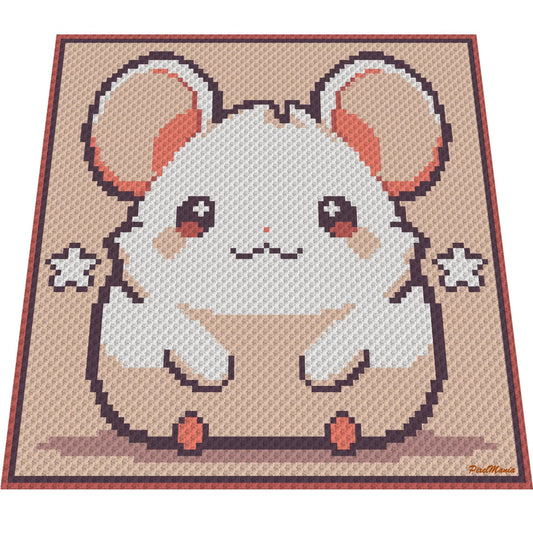 HAMSTER, graphic for C2C crochet blanket, LITTLE UNICORN