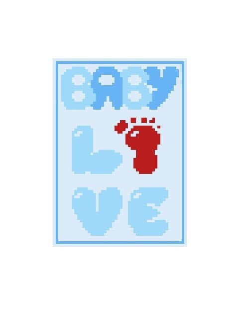BABY LOVE BoY, Häkelmuster, Grafik für Fm, Häkeldecke feste Maschen, tunesisch, Stäbchen, mit geschriebener & Farb-Block Anleitung