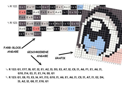 HUSKY, graphic for C2C crochet blanket