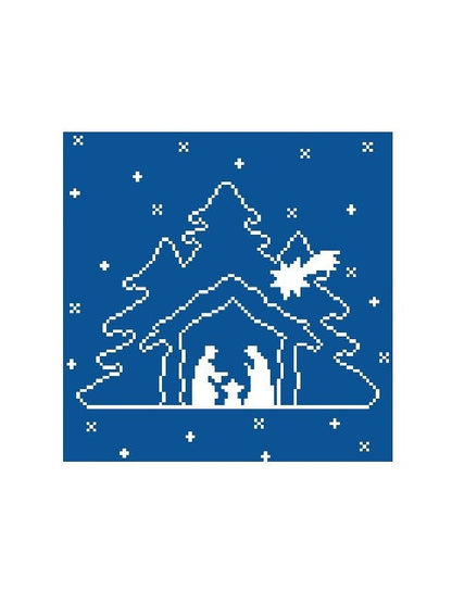 KRIPPE, Fm Häkelmuster, Grafik für Fm, Häkeldecke feste Maschen, tunesisch, Stäbchen, mit geschriebener & Farb-Block Anleitung