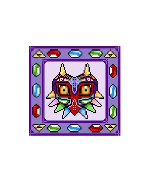 Majoras Mask inspirierte Decke - Häkelmuster, Grafik für C2C, Häkeldecke Ecke zu Ecke,  mit geschriebener & Farb-Block Anleitung