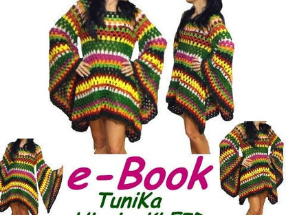 e-Book * hiPPie KLEID - TUNIKA * Häkelanleitung, pdf-Datei, HäkelKLEID, Granny Square,