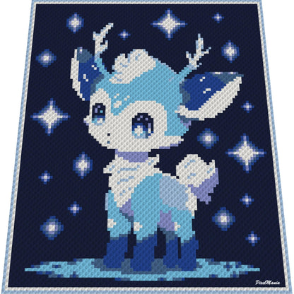 COSMIC DEER, Grafik für C2C Häkeldecke