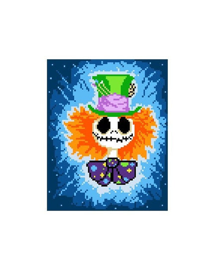 MAD HATTER - Crochet pattern, graphic for C2C, crochet blanket corner to corner, with written & color block instructions