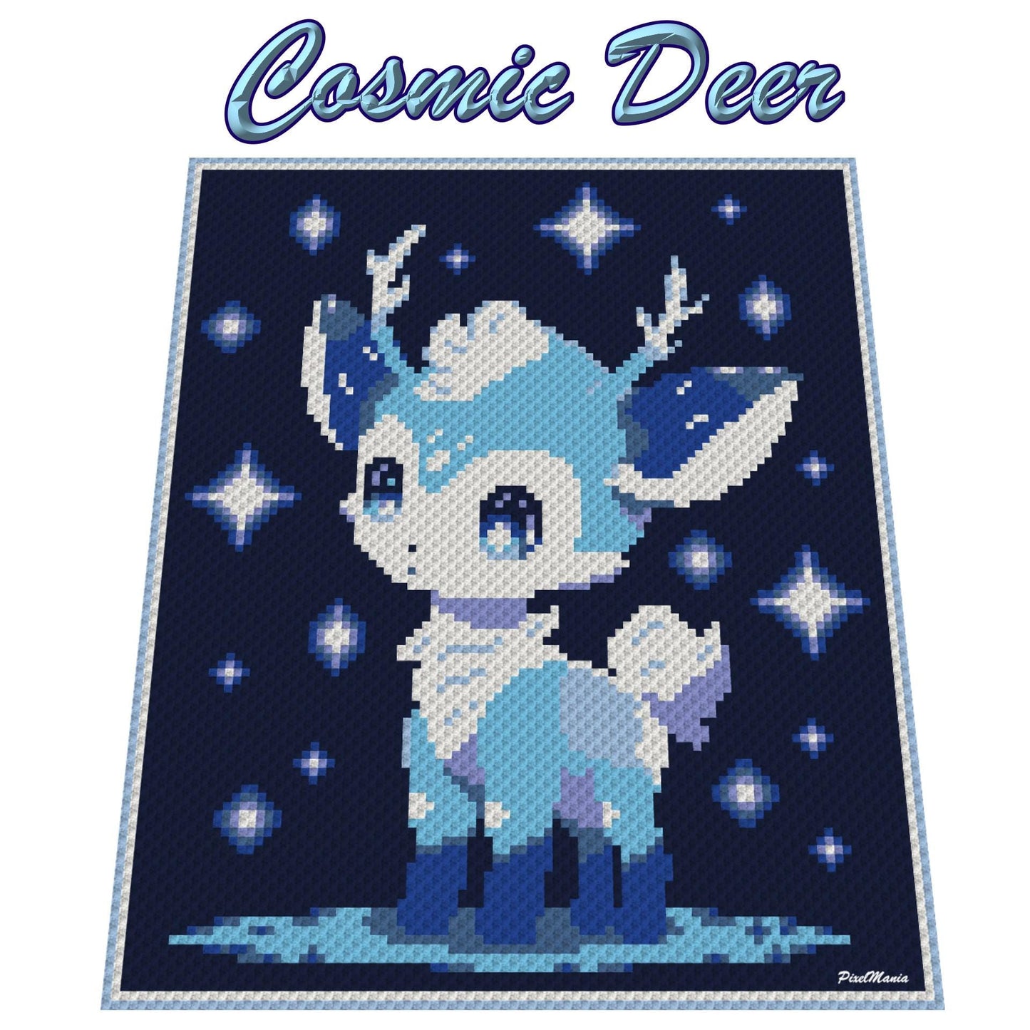 COSMIC DEER, Grafik für C2C Häkeldecke