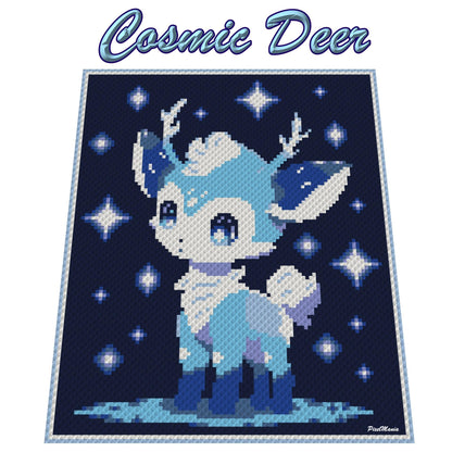 COSMIC DEER, Grafik für C2C Häkeldecke